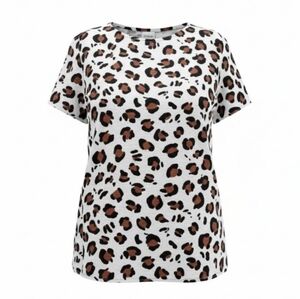 Zara leopard print short sleeve blouse.